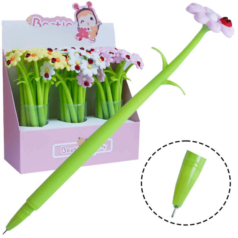 Pix cu gel floare cu buburuza 48 bucati